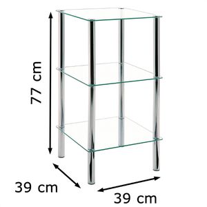 Produktbild für Badregal Haku-Möbel 90239, aus Glas / Edelstahl, verchromt