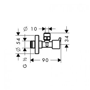 Produktbild für Eckventil hansgrohe S 13901000, aus Messing