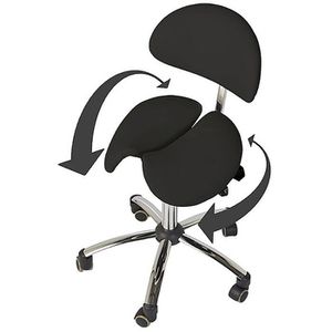 Produktbild für Drehhocker Teqler T135365SW, mit Sattelsitz