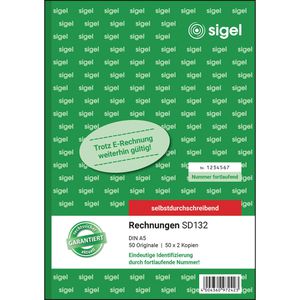 Produktbild für Rechnungsbuch Sigel SD132, A5, nummeriert