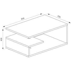 Produktbild für Couchtisch Vicco Guillermo, aus Holz, anthrazit / weiß