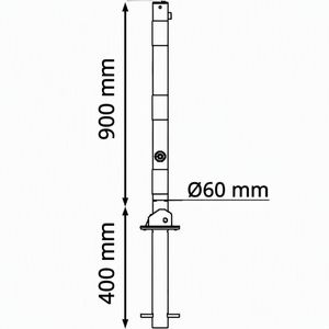 Produktbild für Absperrpfosten Schake 460FUHB+1, 1 Öse, rot/weiß, aus Metall