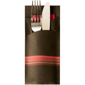 Bestecktaschen Papstar Stripes, schwarz / bordeaux