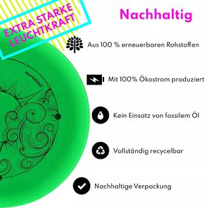 Produktbild für Wurfscheibe eurodisc Ultimate Organic SUPERGlow, weiß/grün