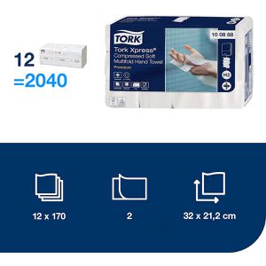 Produktbild für Papierhandtücher Tork Xpress Premium, 100888, H2, 2-lagig
