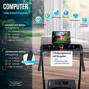 Produktbild für Walking-Pad Christopeit 2 in 1S, mit Handlauf &amp; Steigung