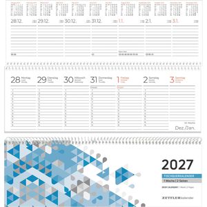 Tischkalender Zettler 116-0015, blau, Wochenkalender quer