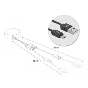 Produktbild für Ladekabel DeLock 85818 USB Aufrollkabel, schwarz