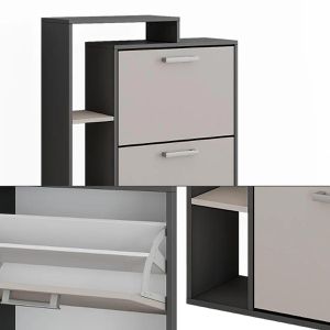 Produktbild für Schuhschrank Vicco Orlando, anthrazit / greige