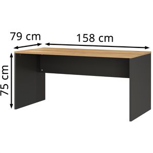 Produktbild für Schreibtisch Germania Lissabon, eiche / graphit
