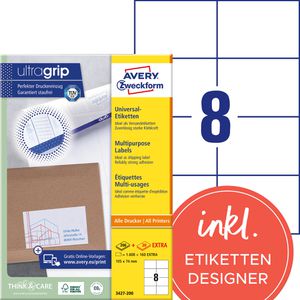 Produktbild für Universaletiketten Zweckform 3427-200, selbstklebend, weiß