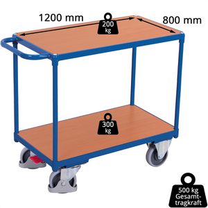 Produktbild für Tischwagen VARIOfit sw-800.500, aus Metall &amp; Holz