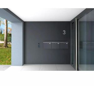 Produktbild für Briefkasten Metzler BK212-H3, anthrazit, aus Stahl