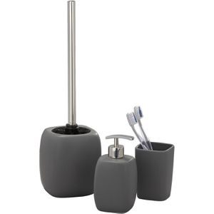 Produktbild für Zahnputzbecher Wenko Faro Grey, grau, aus Keramik