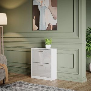 Produktbild für Schuhschrank Vicco Gizmo, weiß / weiß hochglanz