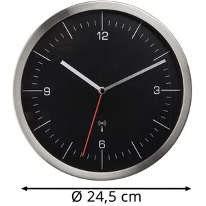 Produktbild für Wanduhr TFA 60.3544.01, Edelstahl, analog, Funkuhr