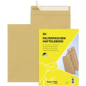 Faltentaschen Mailmedia C4, braun