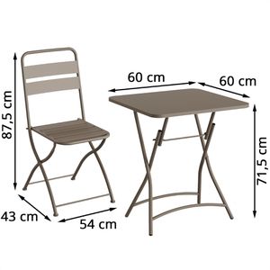 Produktbild für Bistrotisch Feros Breeze, cappuccino, wetterfest, 3-teilig