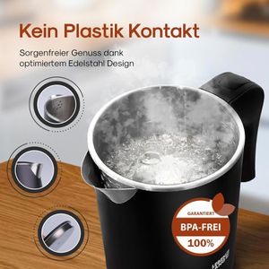 Produktbild für Wasserkocher LEBENLANG Reisekocher, schwarz