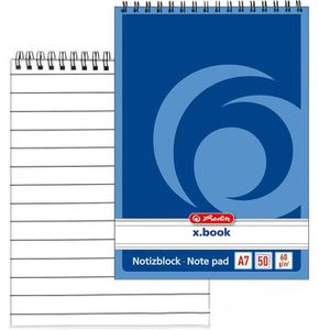 Notizblock Herlitz 110718, x-book, blau, A7