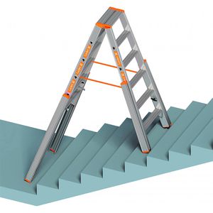 Produktbild für Stehleiter Layher Topic 1062, beidseitig begehbar