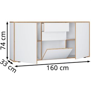 Produktbild für Sideboard VCM Salia 920817, aus Holz, weiß
