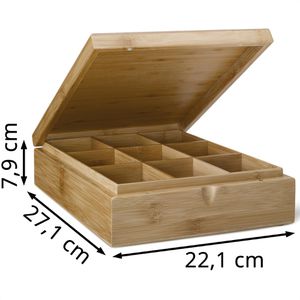 Produktbild für Teebox Bredemeijer TBC09BN, für Teebeutel, natur, aus Bambus
