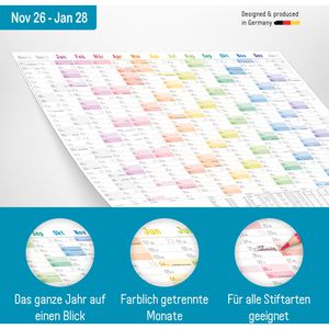 Produktbild für Plakatkalender Häfft 11425-1, Rainbow gefalzt, Jahr 2027