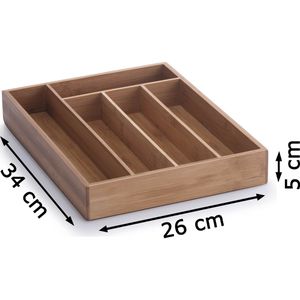 Produktbild für Besteckkasten Zeller 25269, braun, aus Bambus