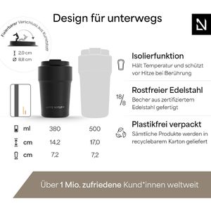 Produktbild für Thermobecher LARS-NYSØM Bevaegelse Carbon Black, schwarz