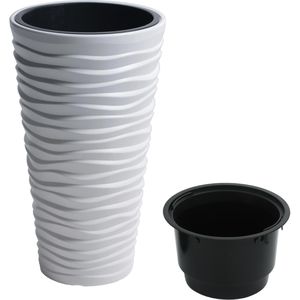 Produktbild für Übertopf Prosperplast Sand Slim, weiß, Ø 35 x 62 cm