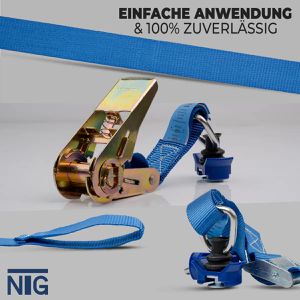 Produktbild für Spanngurt NTG blau, mit Airline-Fitting &amp; Ratsche