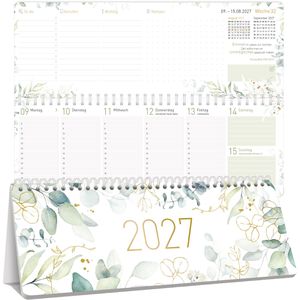 Produktbild für Tischkalender Häfft 11336-8, Blattgold, Wochenkalender quer