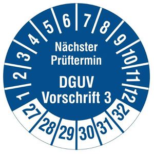 Prüfplaketten Böttcher-AG DGUV Vo3, nächster Prüftermin