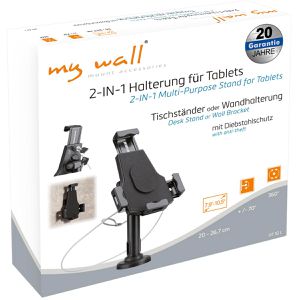Produktbild für Tablet-Halterung myWall HT32L, 2-in-1, schwarz, für Tisch