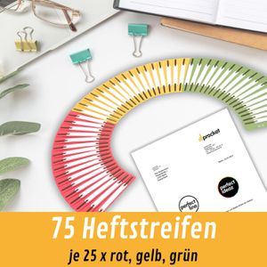 Produktbild für Heftstreifen perfect-line 34 x 150mm, farbig sortiert