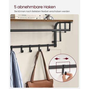 Produktbild für Wandgarderobe Vasagle LCR12BX, Metall / Holz