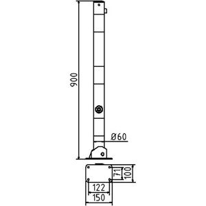 Produktbild für Absperrpfosten Schake 460FUB, rot/weiß, aus Metall
