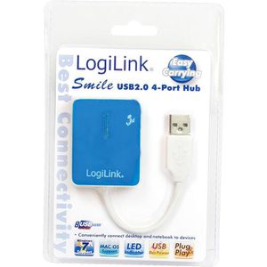 Produktbild für USB-Hub LogiLink Mini Smile Blue UA0136, blau