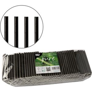 Strohhalme Papstar 87982 pure, schwarz, aus Papier