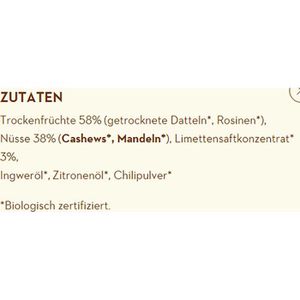 Produktbild für Fruchtriegel Raw-Bite Rohkost Riegel Lime BIO