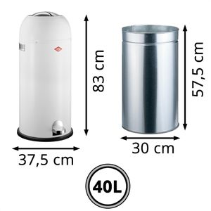 Produktbild für Mülleimer Wesco Kickmaster Maxi, weiß