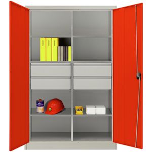 Produktbild für Werkzeugschrank Mauser MKSTM12/5/19E2, aus Metall, grau / rot