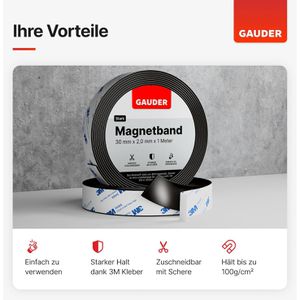 Produktbild für Magnetband Gauder schwarz