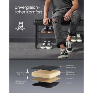 Produktbild für Schuhbank Vasagle EKHO, schwarz, aus Metall