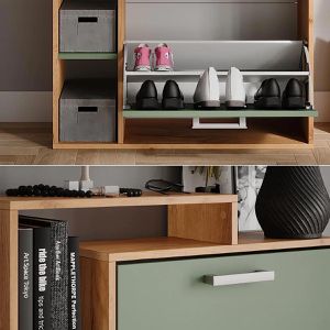 Produktbild für Schuhschrank Vicco Orlando, eiche / grün