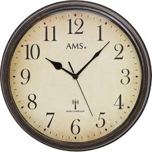 Produktbild für Wanduhr AMS 5962, Metall, analog, Funkuhr