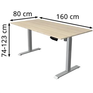 Produktbild für Schreibtisch Kerkmann Move 1, ahorn / silber