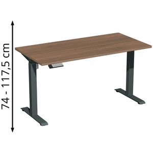 Produktbild für Schreibtisch Geramöbel Elevate Home, nussbaum / anthrazit