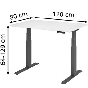 Produktbild für Schreibtisch Hammerbacher XDKB 12, weiß / graphit